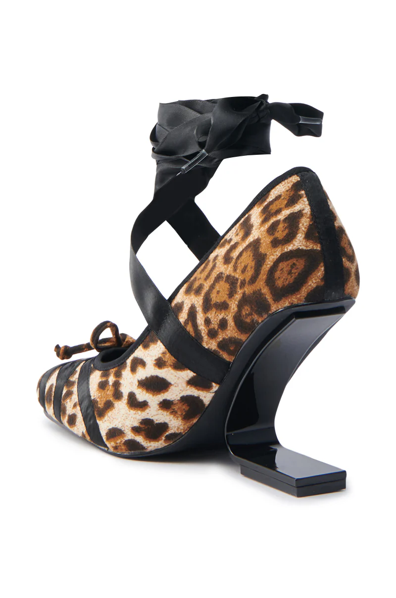 AZALEA WANG SOLANA LEOPARD WEDGE PUMP - Image 5