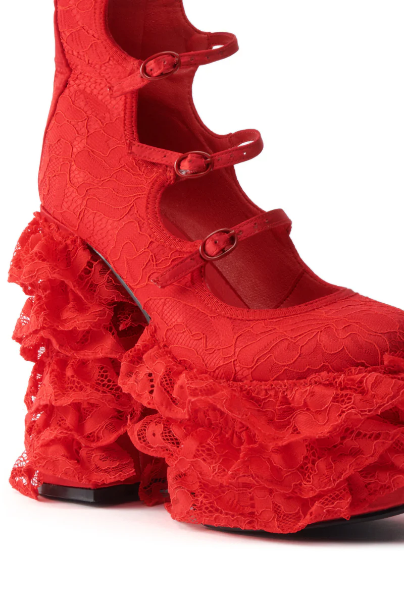 AZALEA WANG SPREENE RED CHUNKY PUMP - Image 7