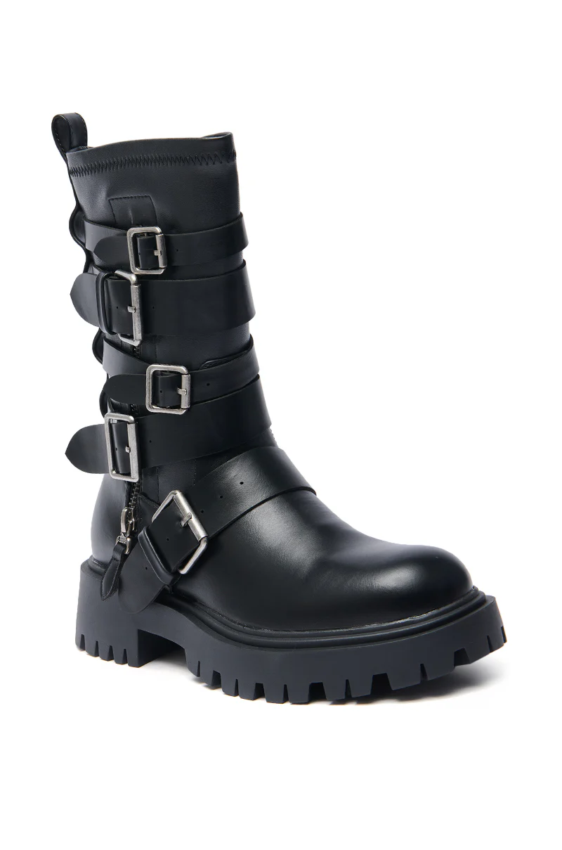 AZALEA WANG SPRIDY BLACK BELTED COMBAT BOOTIE - Image 3