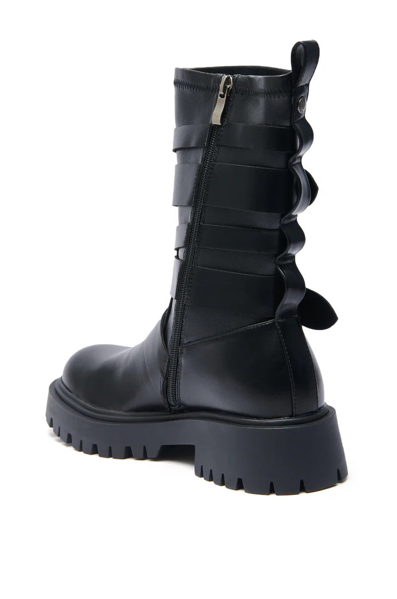 AZALEA WANG SPRIDY BLACK BELTED COMBAT BOOTIE - Image 4