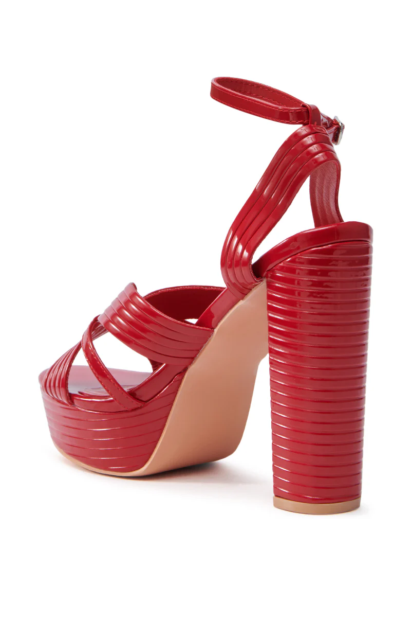 AZALEA WANG RED STRAPPY PLATFORM SANDAL - Image 6