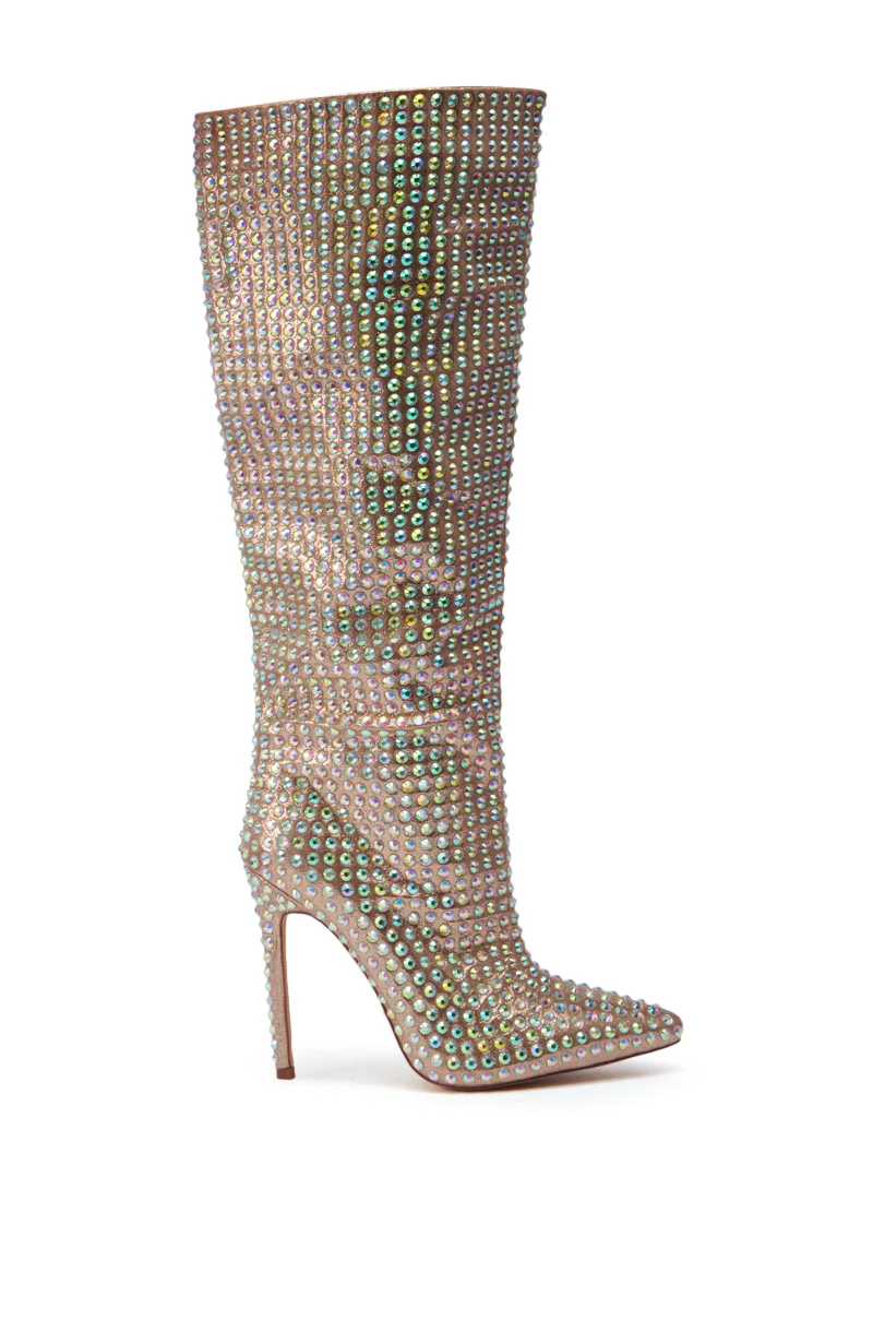 AZALEA WANG STARLEY GOLD RHINESTONE BOOT - Image 5