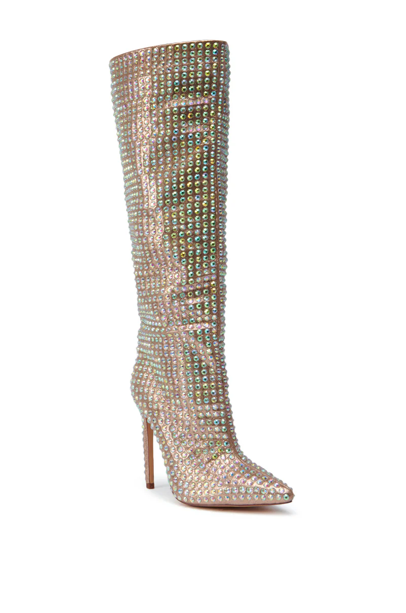 AZALEA WANG STARLEY GOLD RHINESTONE BOOT - Image 6