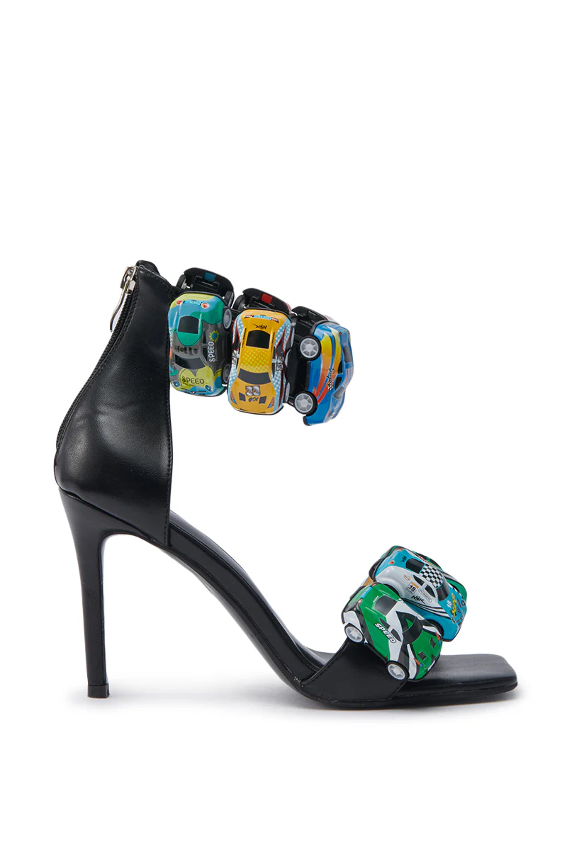 AZALEA WANG STARLITE BLACK CARS STILETTO SANDAL - Image 5