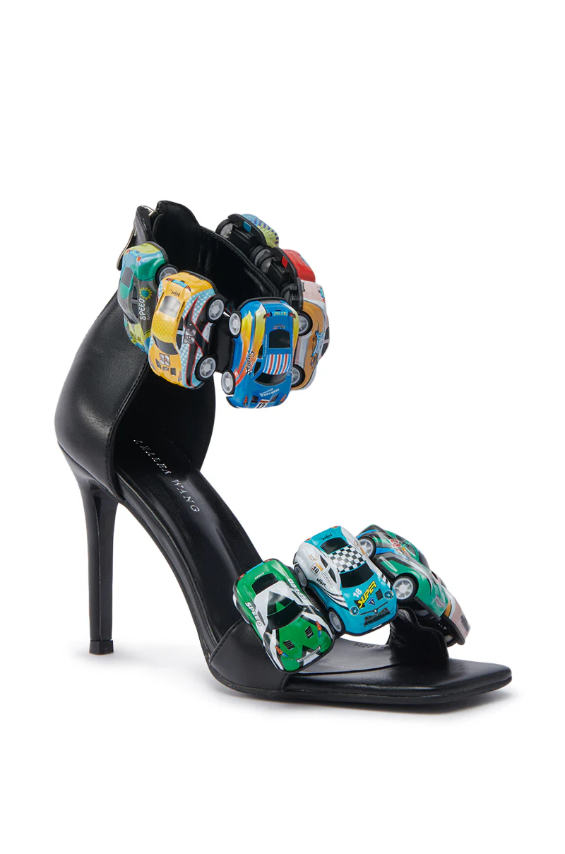 AZALEA WANG STARLITE BLACK CARS STILETTO SANDAL - Image 6