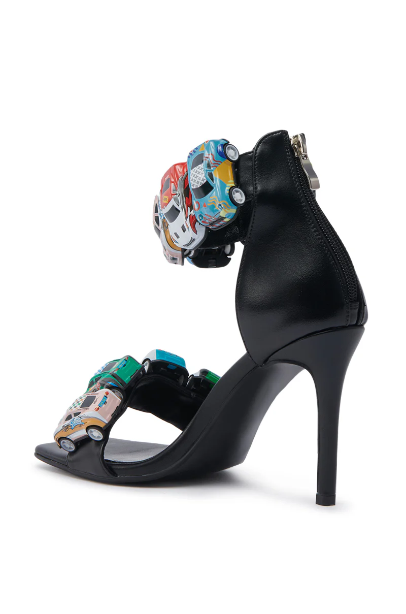 AZALEA WANG STARLITE BLACK CARS STILETTO SANDAL - Image 7