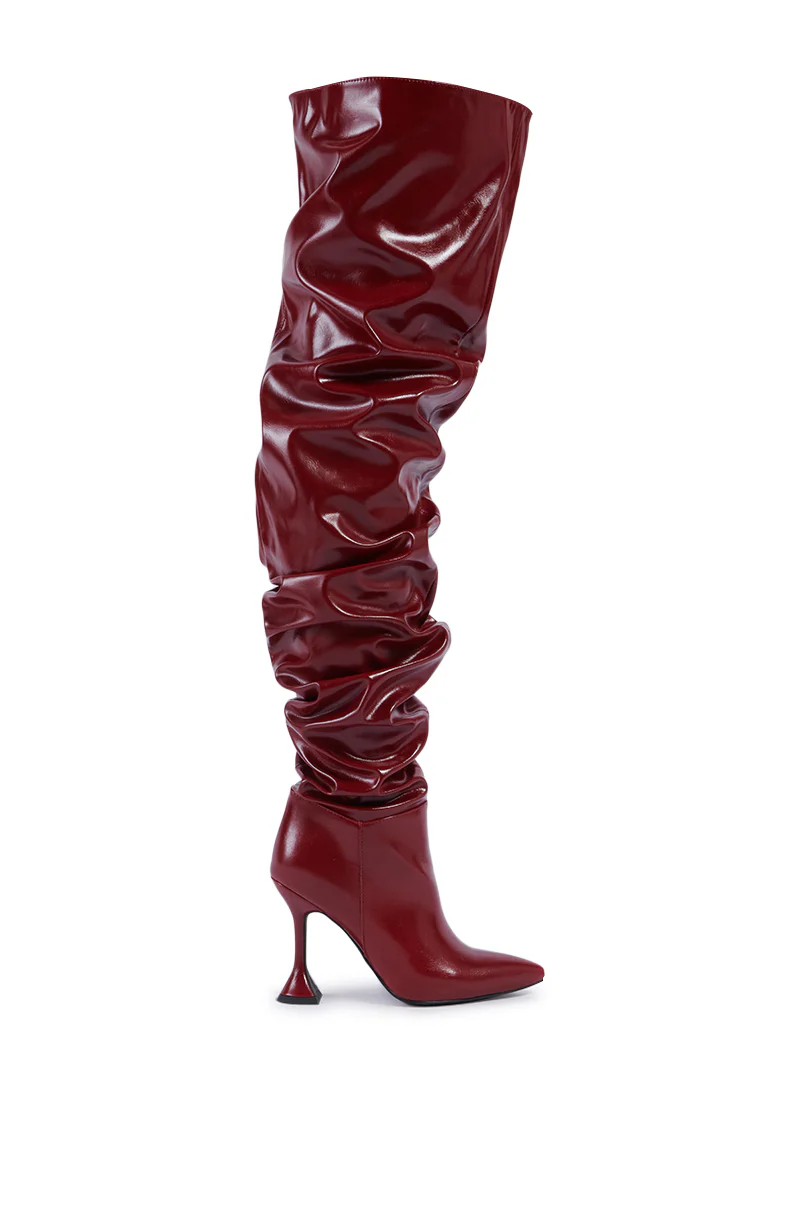 AZALEA WANG STEPHAN BURGUNDY BOOT - Image 5