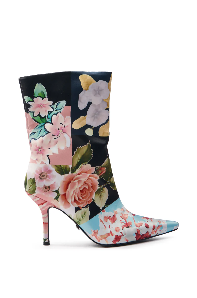 AZALEA WANG STILETTO COLOR BLOCKED FLORAL BOOTIE - Image 4