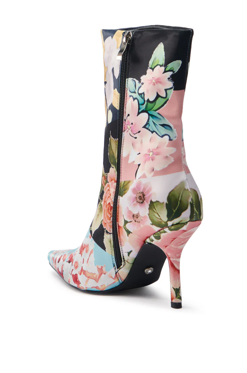 AZALEA WANG STILETTO COLOR BLOCKED FLORAL BOOTIE - Image 6