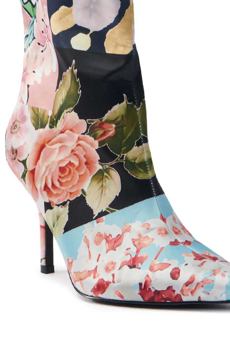 AZALEA WANG STILETTO COLOR BLOCKED FLORAL BOOTIE - Image 7