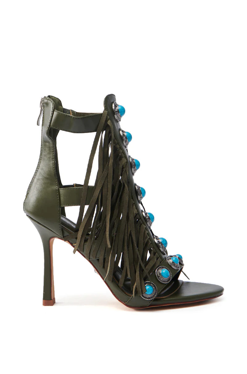 AZALEA WANG SUMAC OLIVE WESTERN SANDAL - Image 7
