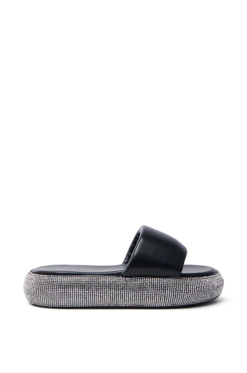 AZALEA WANG SWITZERLAND BLACK RHINESTONE SANDAL - Image 2