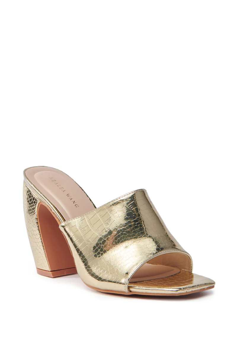 AZALEA WANG SYBELLA GOLD CROC SANDAL - Image 4