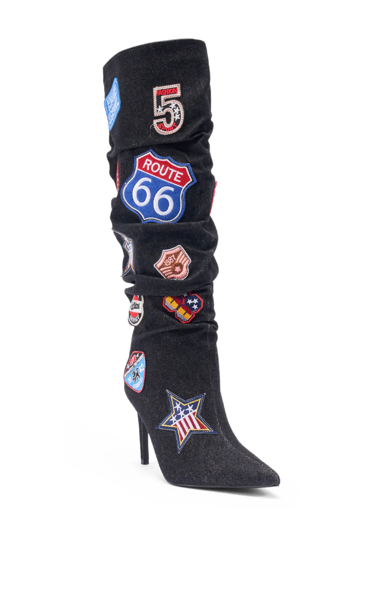 AZALEA WANG SYLRILAAA DENIM MULTI BOOT - Image 5