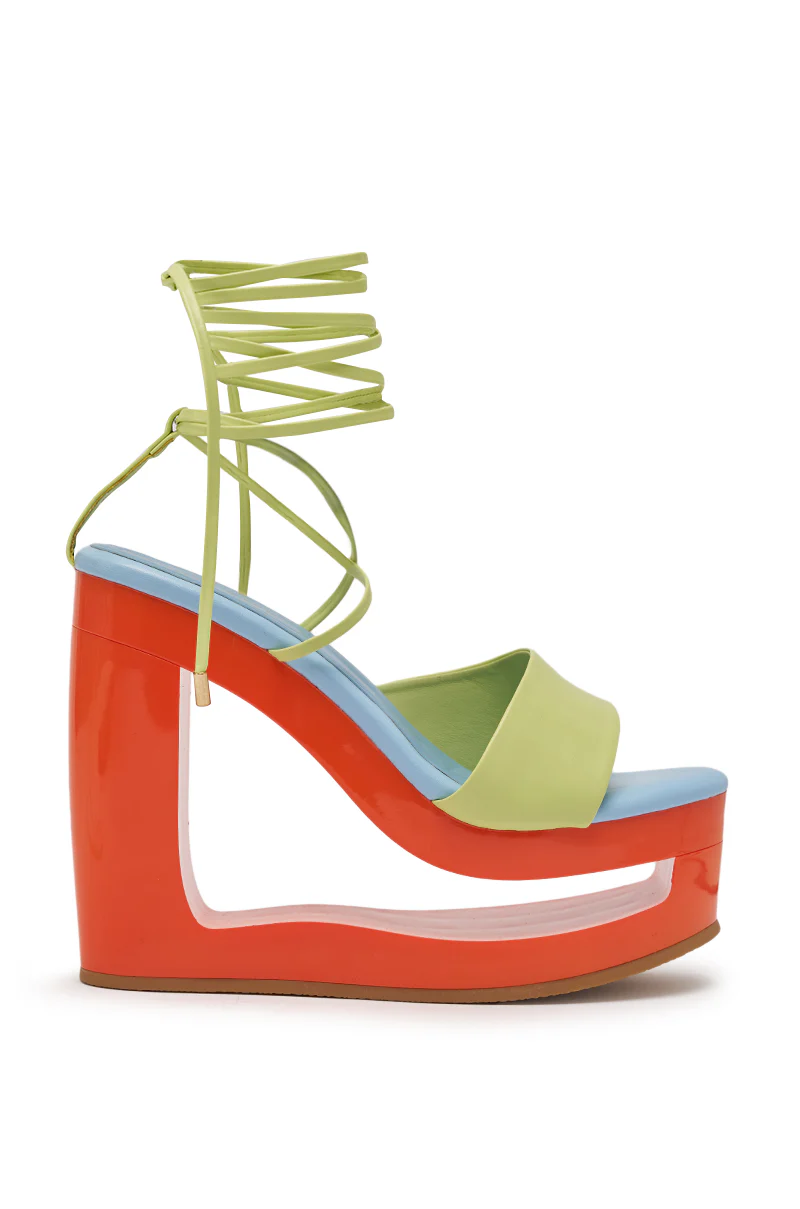 AZALEA WANG TAFFY MULTI NOVELTY WEDGE MULE SANDAL - Image 4