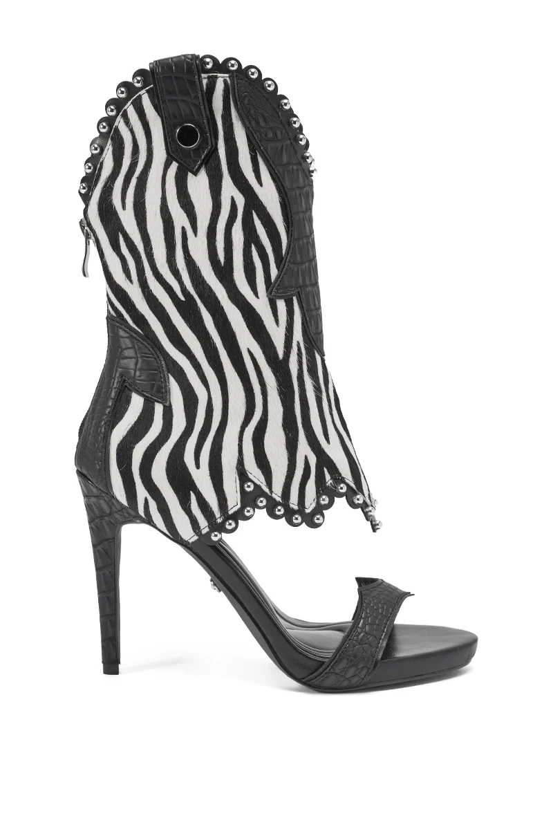 AZALEA WANG TAHLIE ZEBRA MULTI WESTERN GLADIATOR SANDAL - Image 2