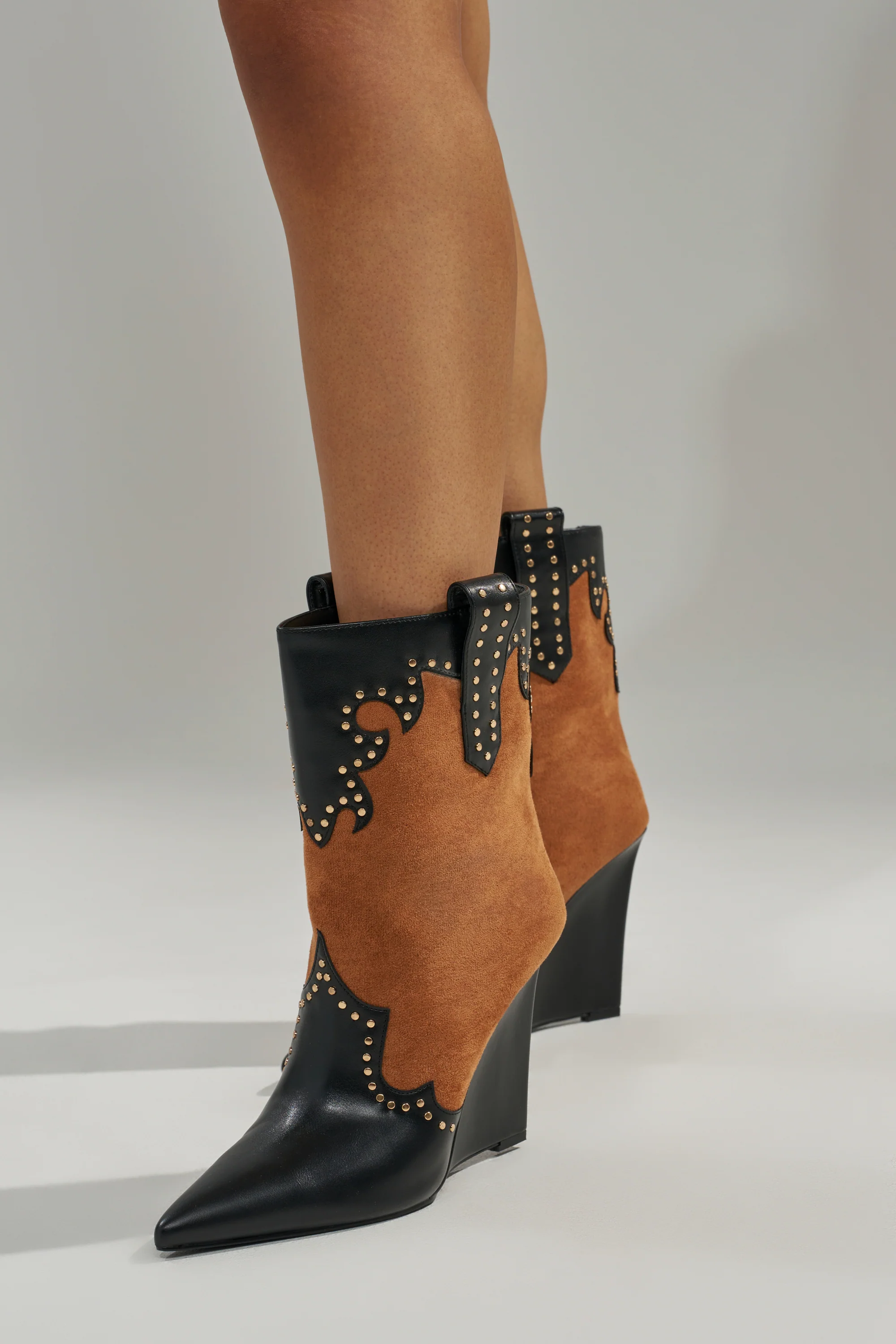 AZALEA WANG TALLULAH COGNAC WEDGE WESTERN BOOTIE - Image 6