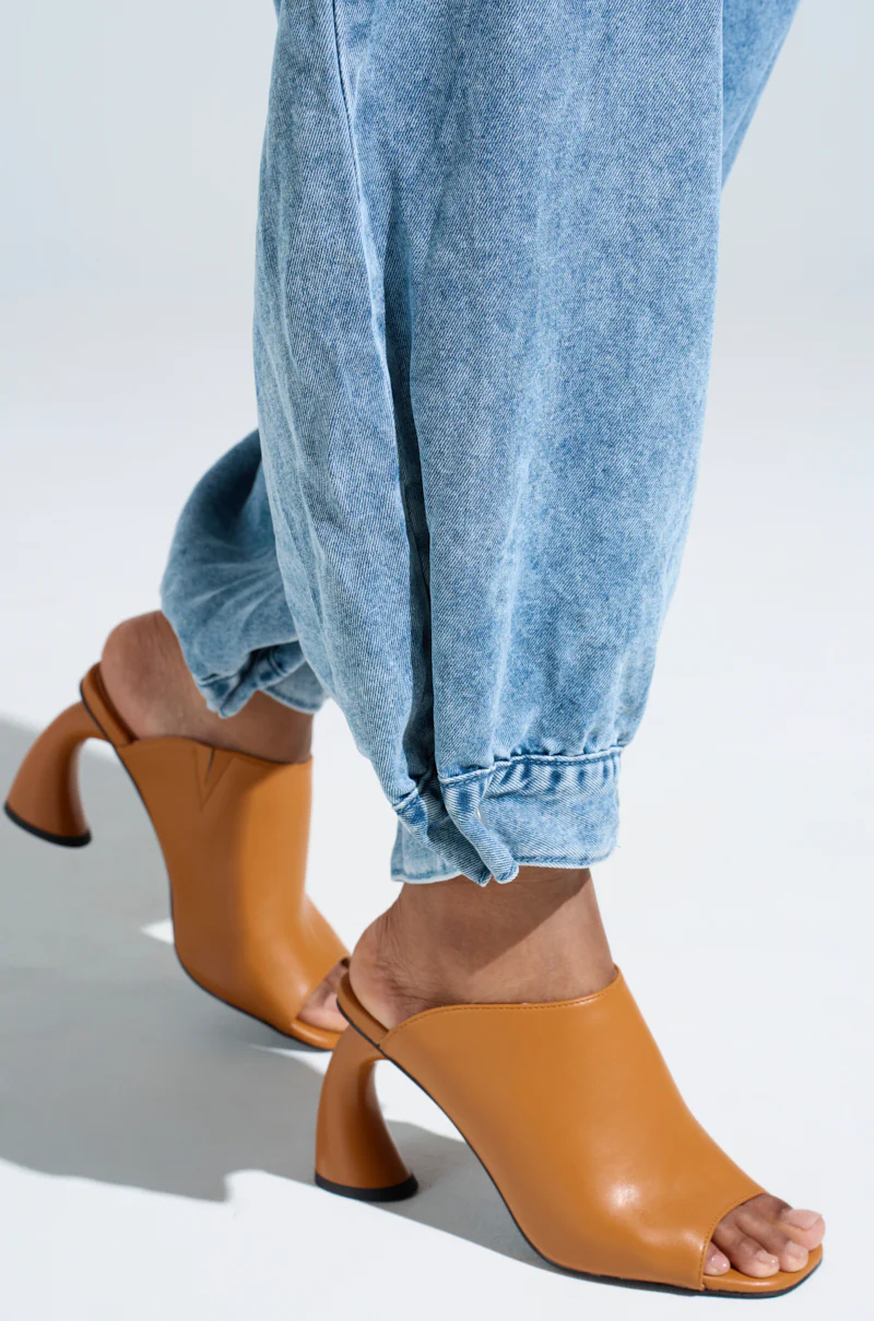 AZALEA WANG TAN SLIP ON MULE SANDAL - Image 2