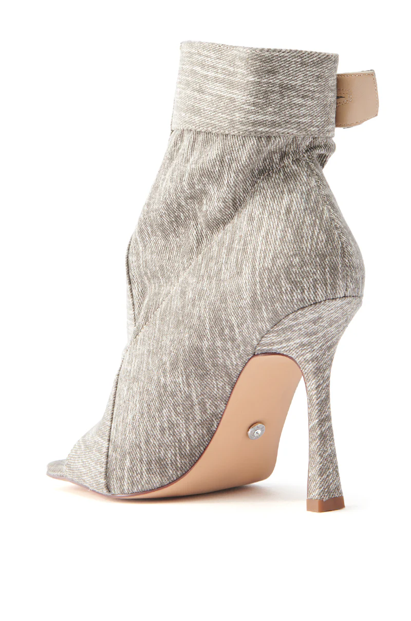 AZALEA WANG TANDY GREY DENIM OPEN TOE BOOTIE - Image 6