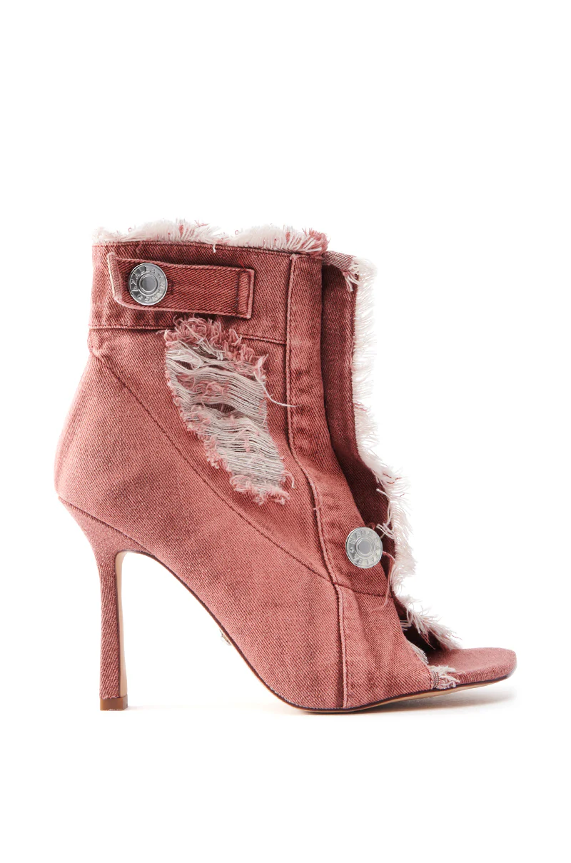 AZALEA WANG TANDY RED STILETTO OPEN TOE BOOTIE - Image 4