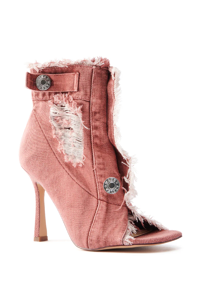 AZALEA WANG TANDY RED STILETTO OPEN TOE BOOTIE - Image 5