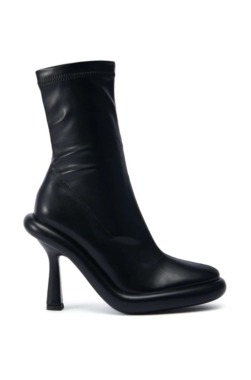 AZALEA WANG TARROW STILETTO PU BOOTIE IN BLACK - Image 3