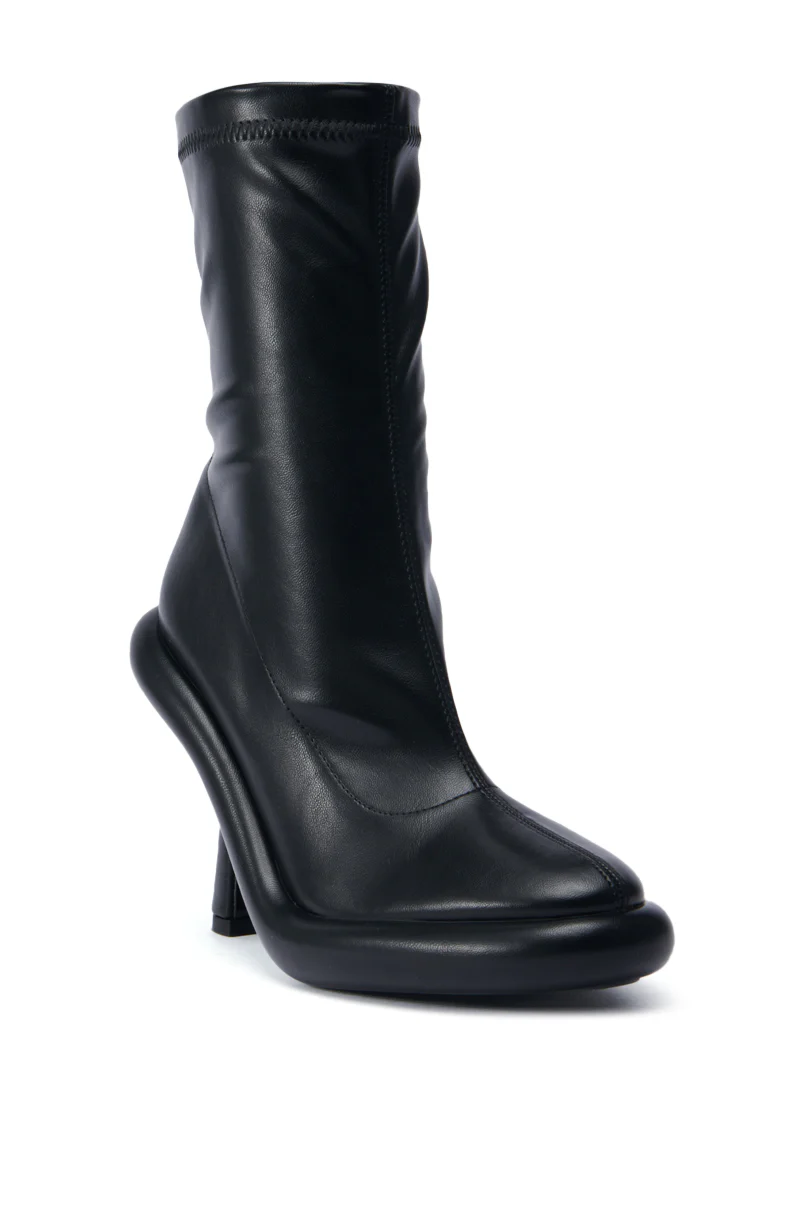 AZALEA WANG TARROW STILETTO PU BOOTIE IN BLACK - Image 4