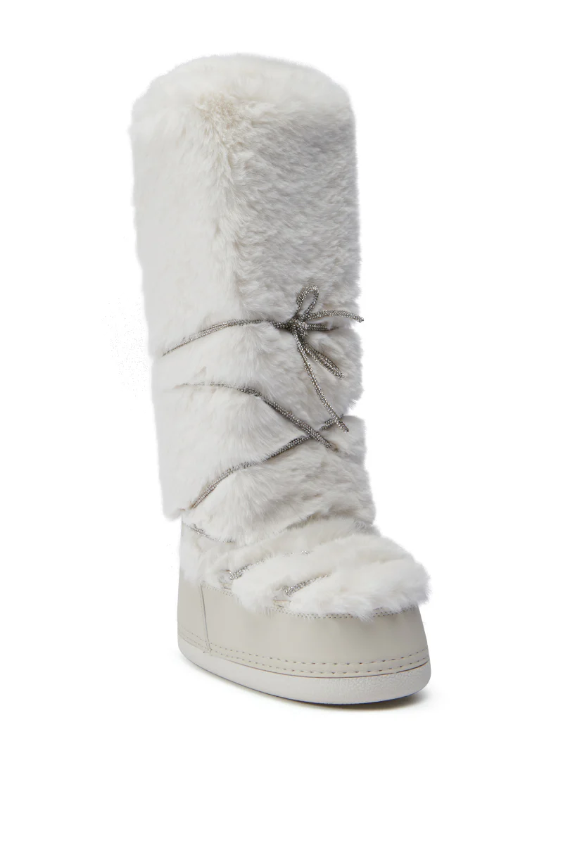 AZALEA WANG TAYTON BEIGE FUZZY FLAT KNEE HIGH BOOT - Image 5