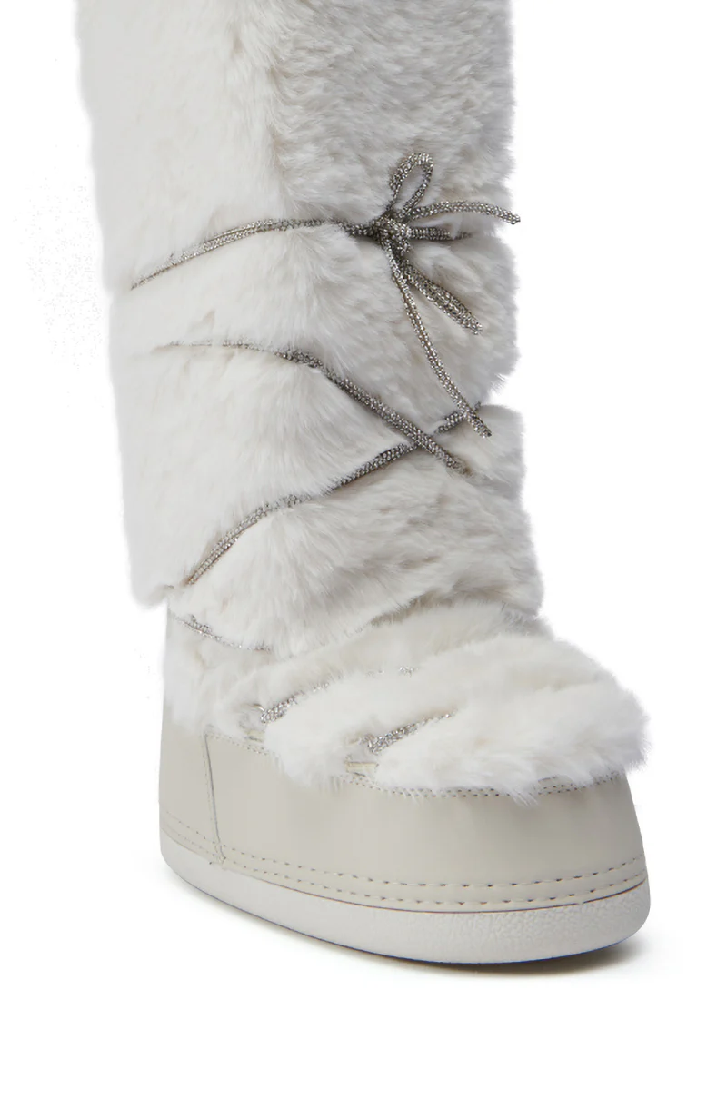AZALEA WANG TAYTON BEIGE FUZZY FLAT KNEE HIGH BOOT - Image 7