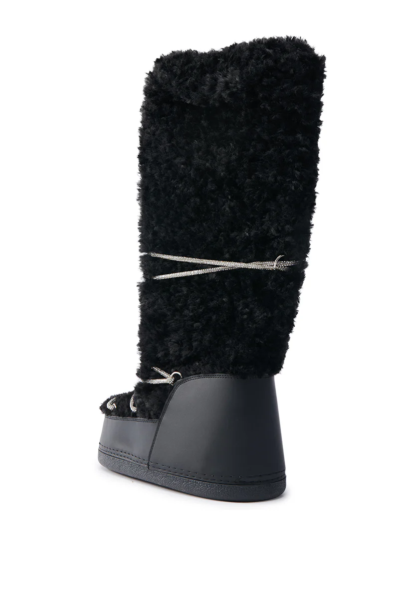 AZALEA WANG TAYTON BLACK KNEE HIGH FURRY BOOT - Image 7