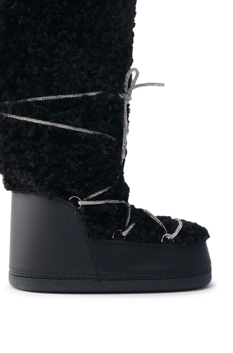 AZALEA WANG TAYTON BLACK KNEE HIGH FURRY BOOT - Image 8