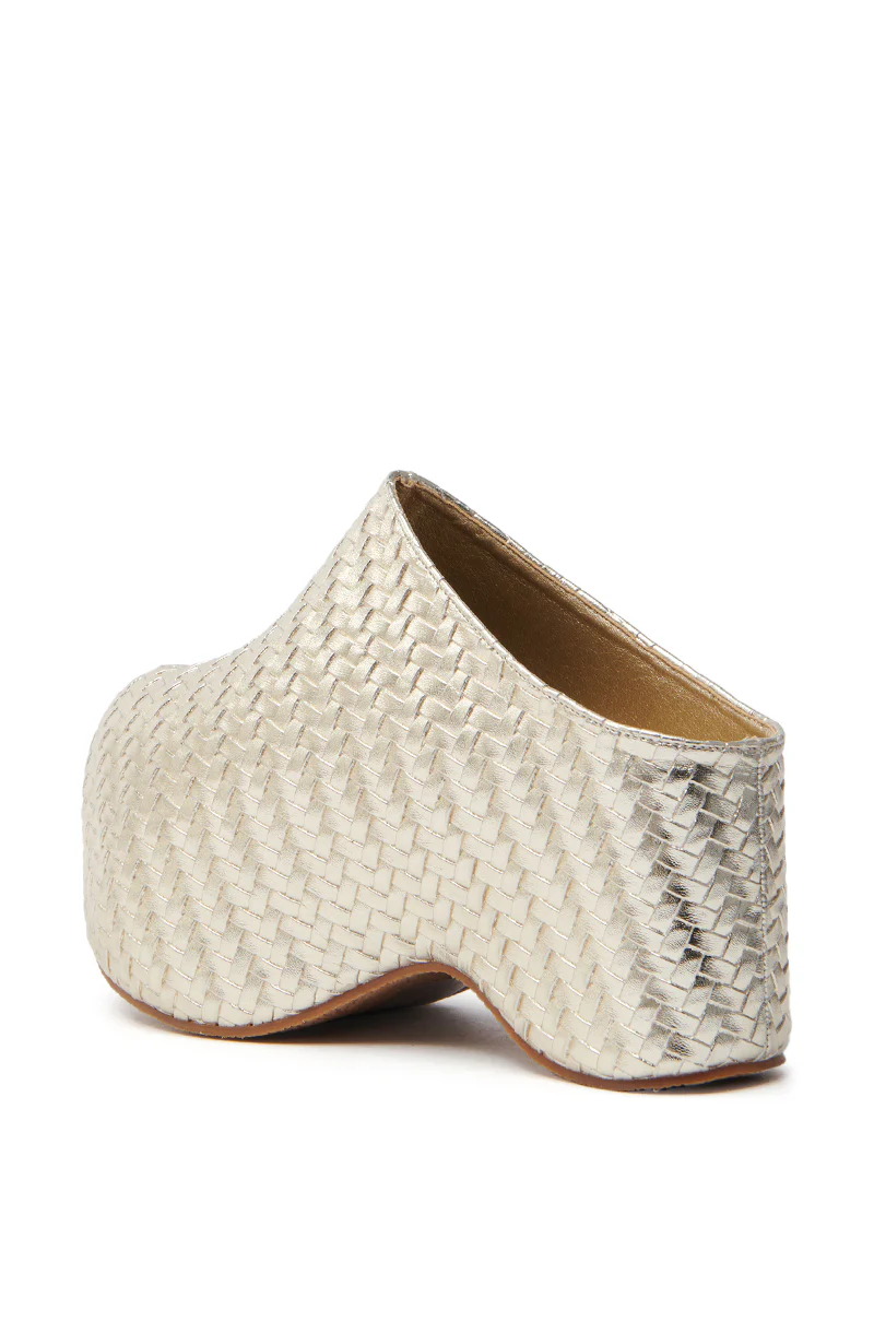 AZALEA WANG TEATREE GOLD WOVEN CLOG - Image 5