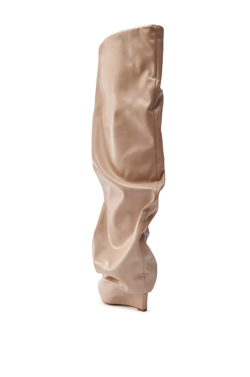 AZALEA WANG TEUILA BONE WEDGE RUCHED BOOT - Image 7