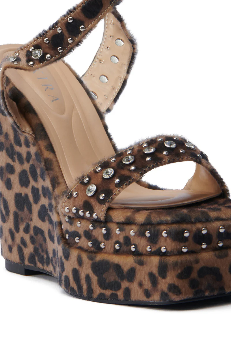 AZALEA WANG TIBIL LEOPARD WEDGE SANDAL - Image 8