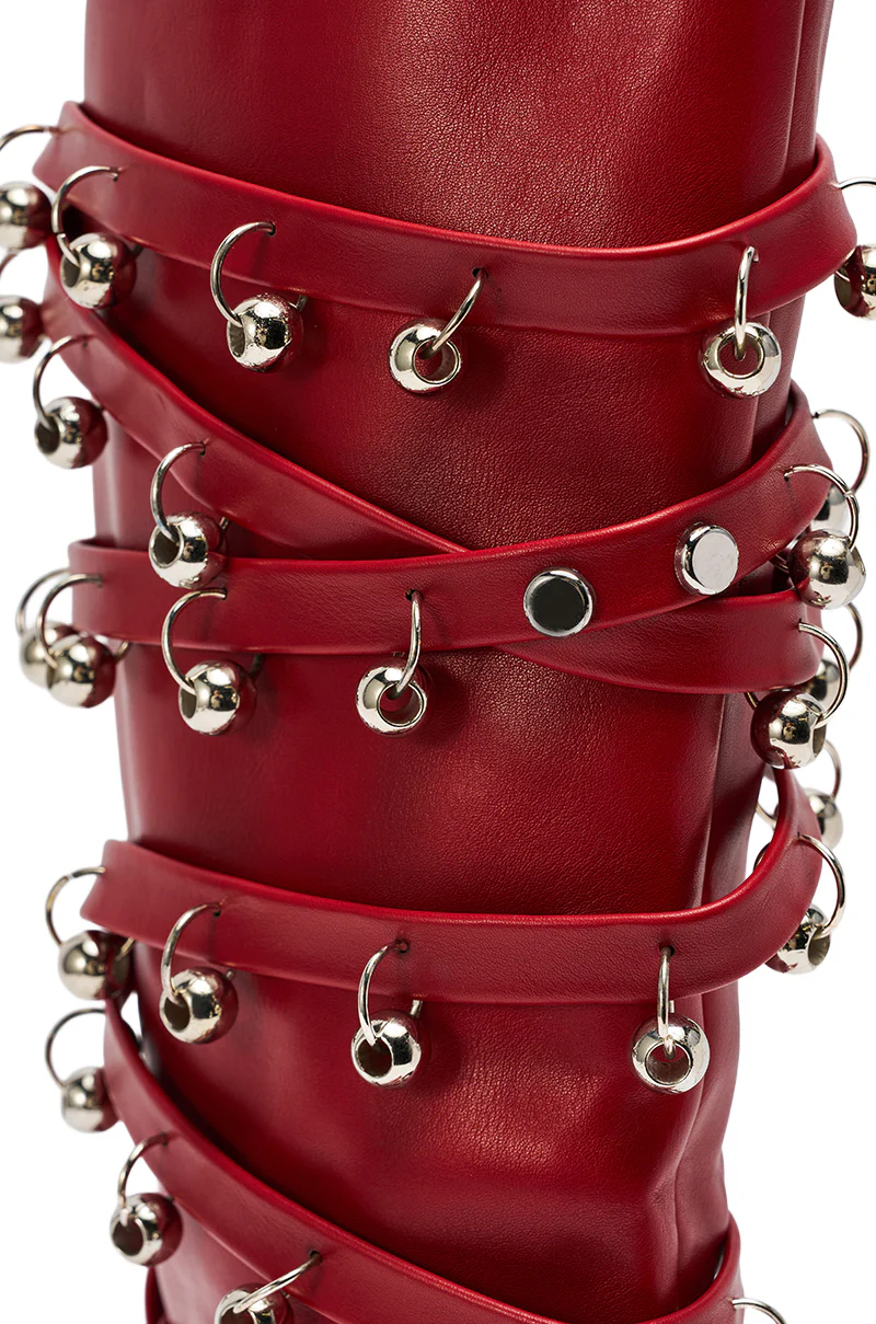 AZALEA WANG TIMPANI RED WESTERN FRINGE STILETTO BOOT - Image 6