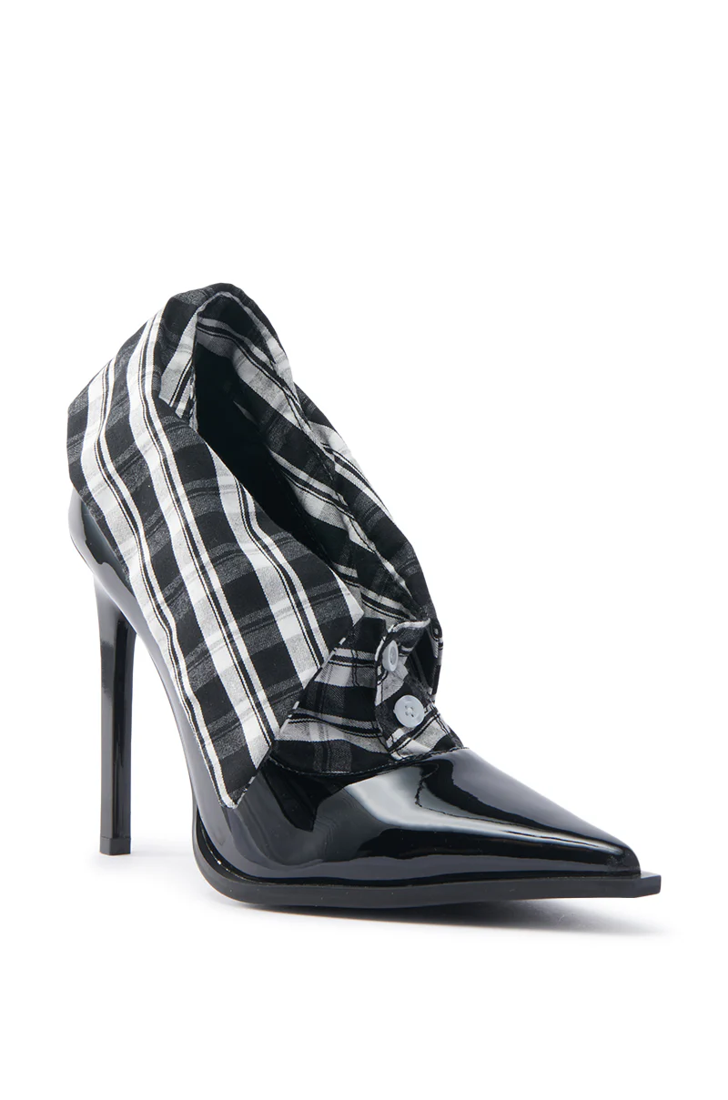 AZALEA WANG TLALLI BLACK COLLARED PUMP STILETTO - Image 5