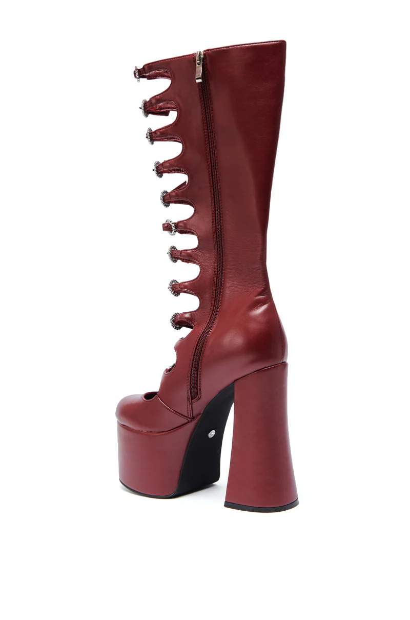 AZALEA WANG TOMLIN BURGUNDY PLATFORM BOOT - Image 6