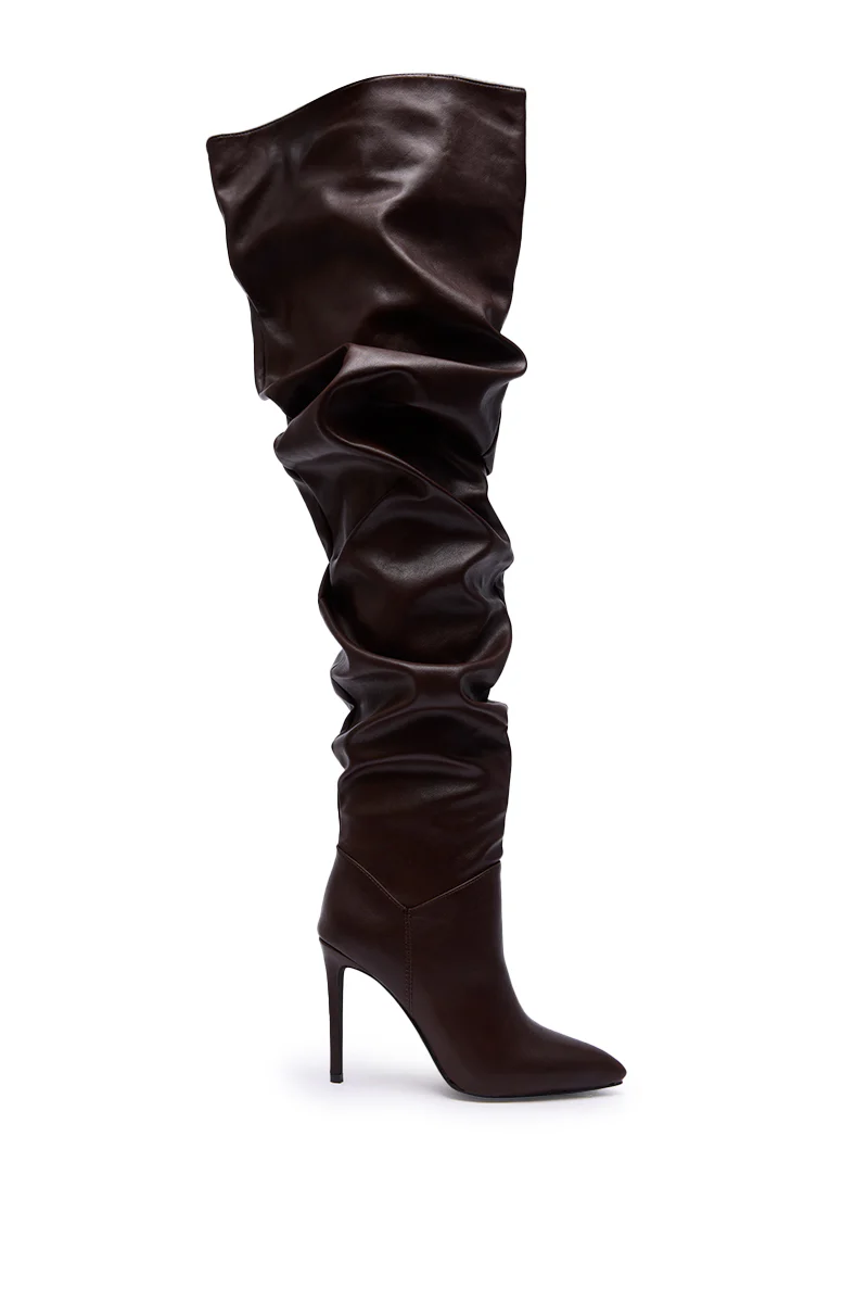 AZALEA WANG TORVIS CHOCOLATE SLOUCHY OVER THE KNEE BOOT - Image 4