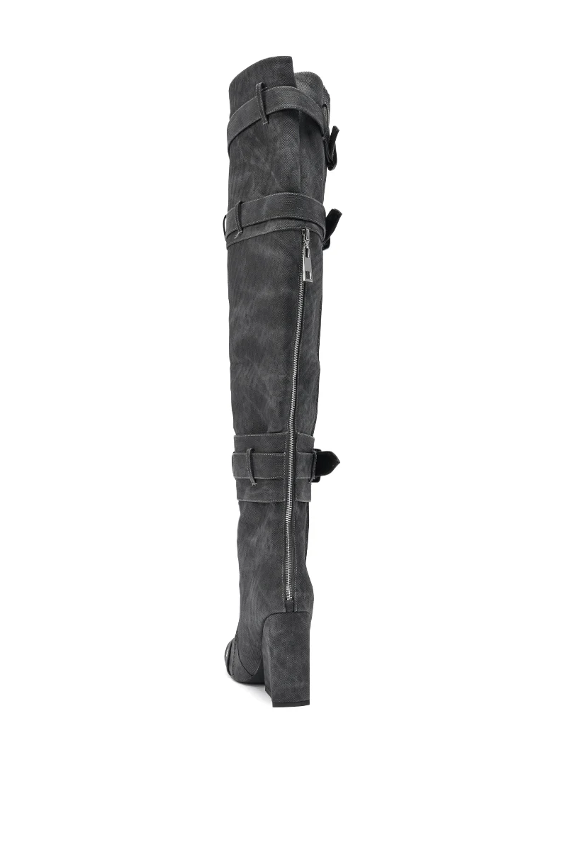 AZALEA WANG TRILLION CHARCOAL CHUNKY THIGH HIGH BOOT - Image 6