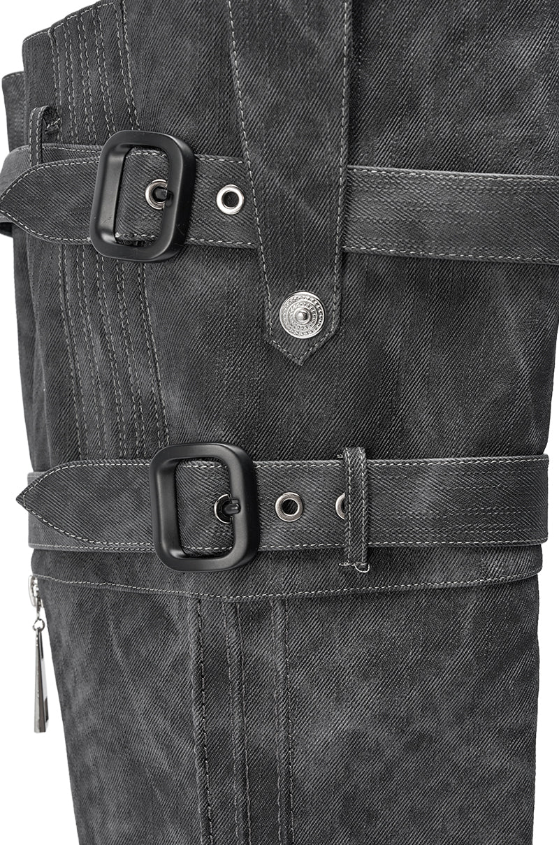 AZALEA WANG TRILLION CHARCOAL CHUNKY THIGH HIGH BOOT - Image 7