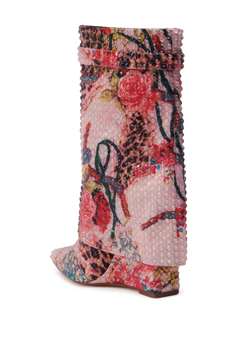 AZALEA WANG TUPELO PINK WEDGE BOOTIE - Image 4