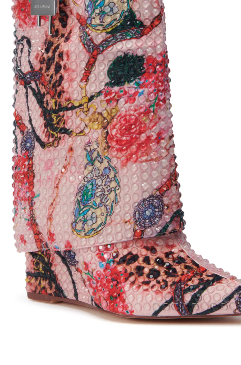 AZALEA WANG TUPELO PINK WEDGE BOOTIE - Image 5