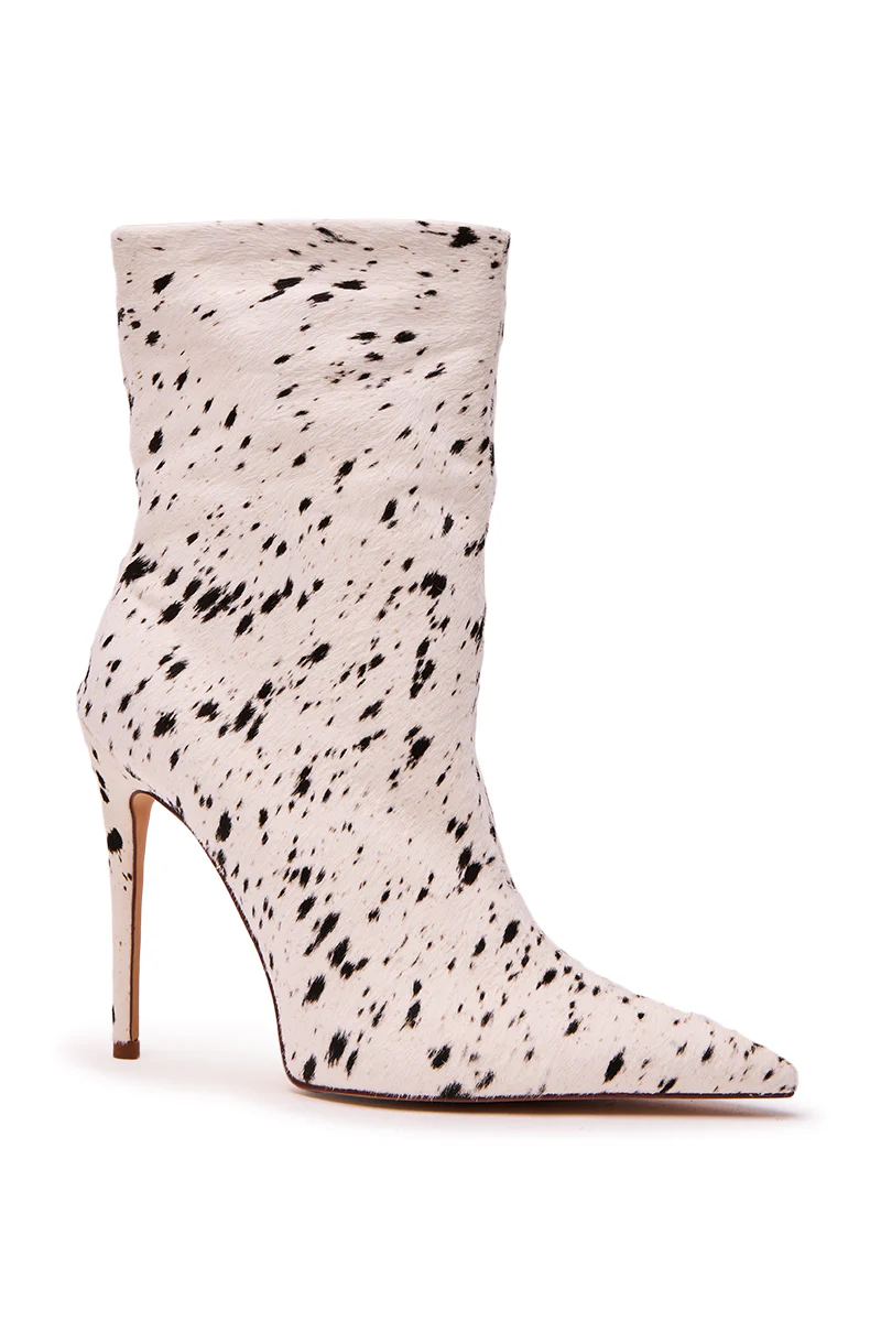 AZALEA WANG TYELOR WHITE BLACK PONY HAIR BOOTIE - Image 6