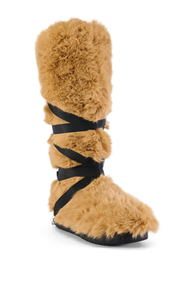 AZALEA WANG TZILA TAN FUR FLAT BOOT - Image 3