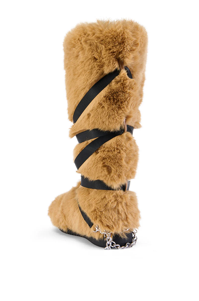 AZALEA WANG TZILA TAN FUR FLAT BOOT - Image 4