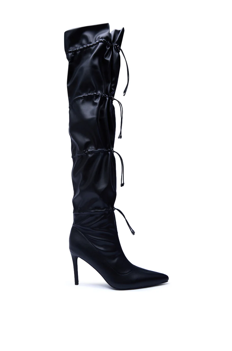AZALEA WANG ULVI BLACK CINCHED STILETTO BOOT - Image 6