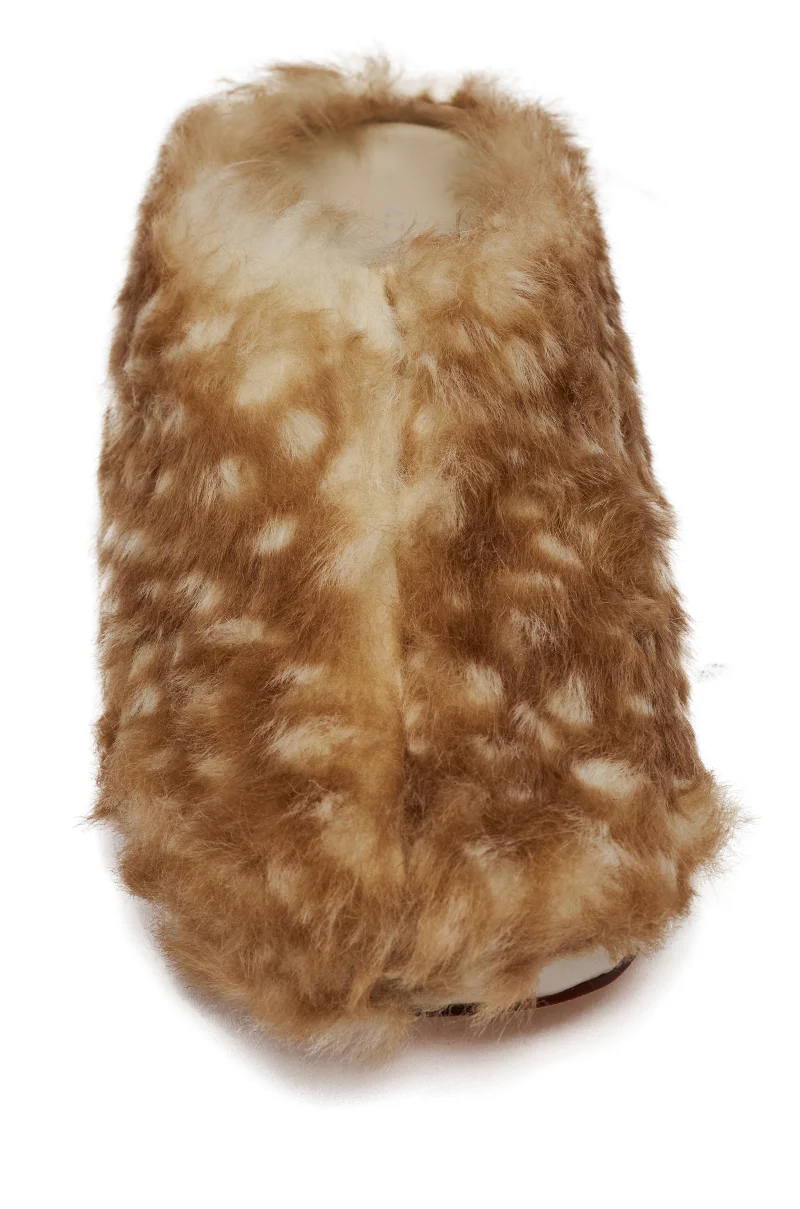 AZALEA WANG UPNETTEE BROWN MULTI BAMBI PRINT FUR CLOG - Image 10