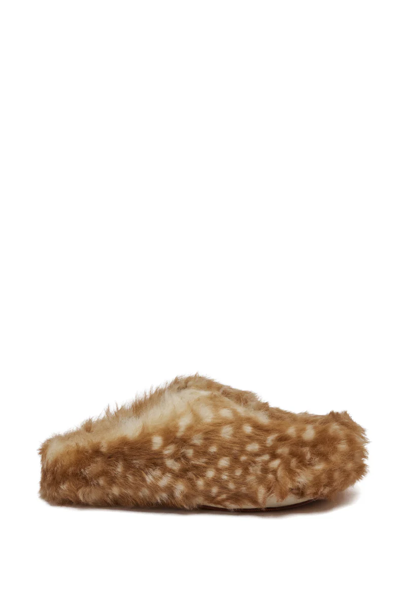 AZALEA WANG UPNETTEE BROWN MULTI BAMBI PRINT FUR CLOG - Image 7
