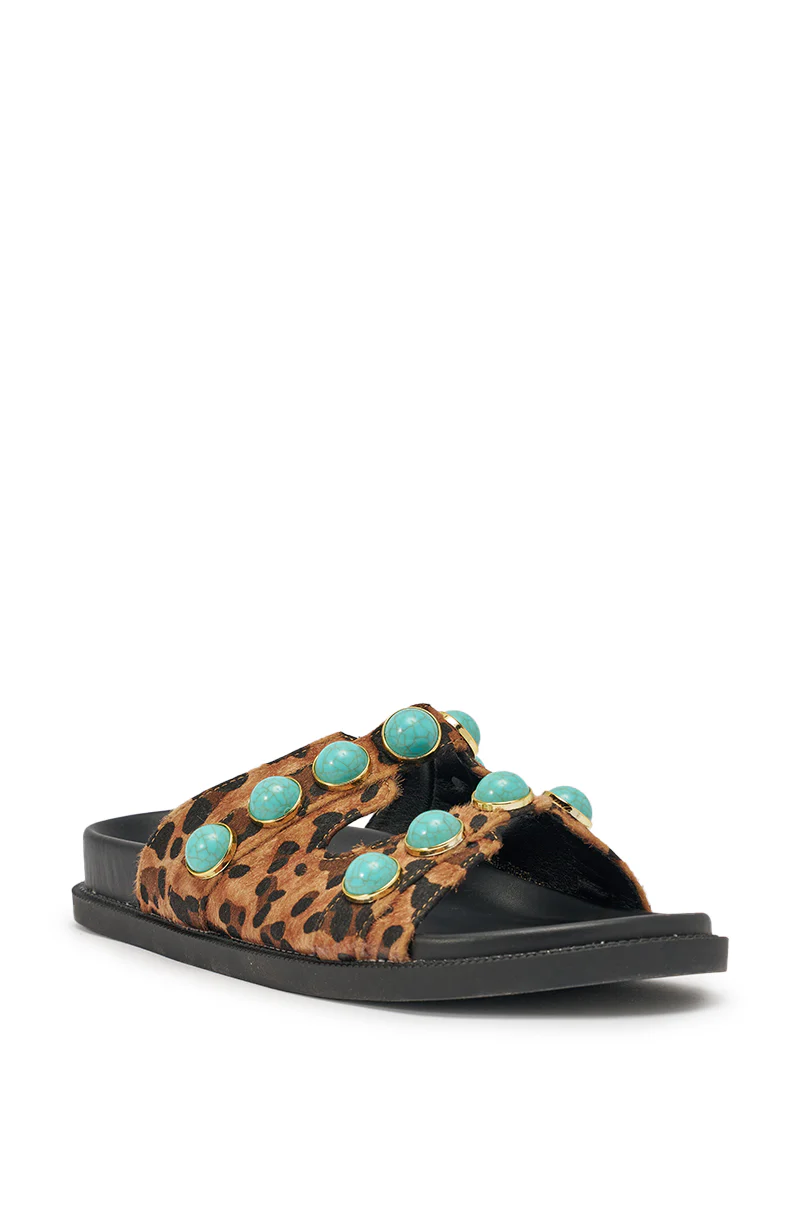 AZALEA WANG UZUMATI LEOPARD SLIP ON SANDAL WITH STONES - Image 6