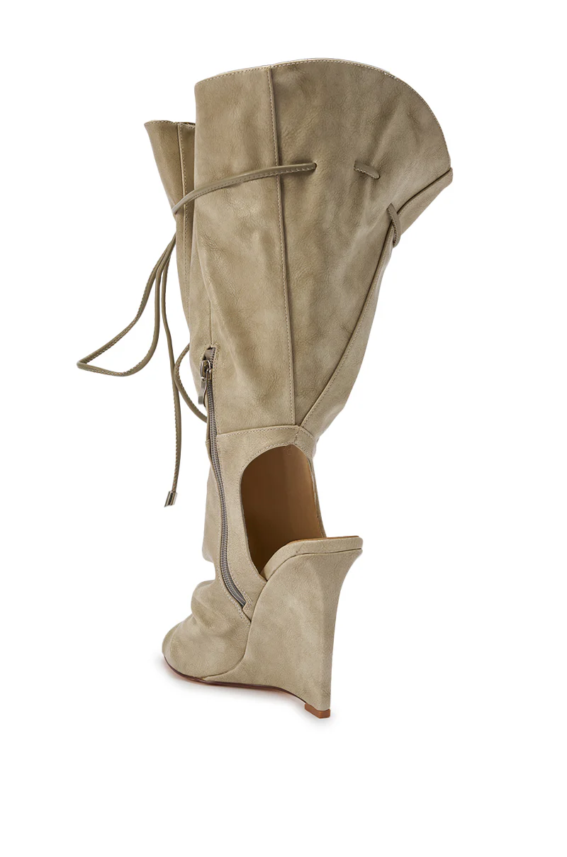AZALEA WANG VAILEN GREY OPEN TOE SLOUCHY BOOTIE - Image 11